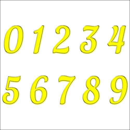 Топпер декоративный акриловый "Цифры боковые" Золото 5 см ТСК360